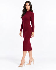 Slim Fit Dress - فستان تريكو صوف