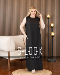 Sleeveless Linen Dress- فستان بيزك كت