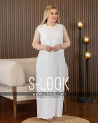 Sleeveless Linen Dress- فستان بيزك كت