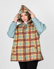 Checkered jacket with zipper