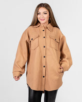 Buttoned wool shirt women