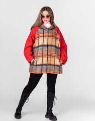Checkered jacket with zipper